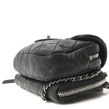 Lambskin Stitched New Mini Flap Black