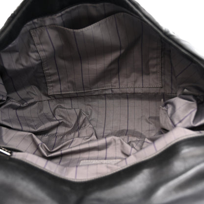 Lambskin Quilted Soft Squares Origami Flap Black