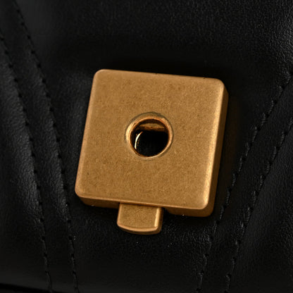 Calfskin Matelasse Small GG Marmont Shoulder Bag Black