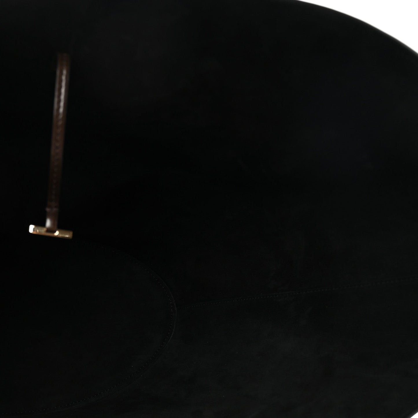 Calfskin Suede Cut Out Large Tote Brown Black
