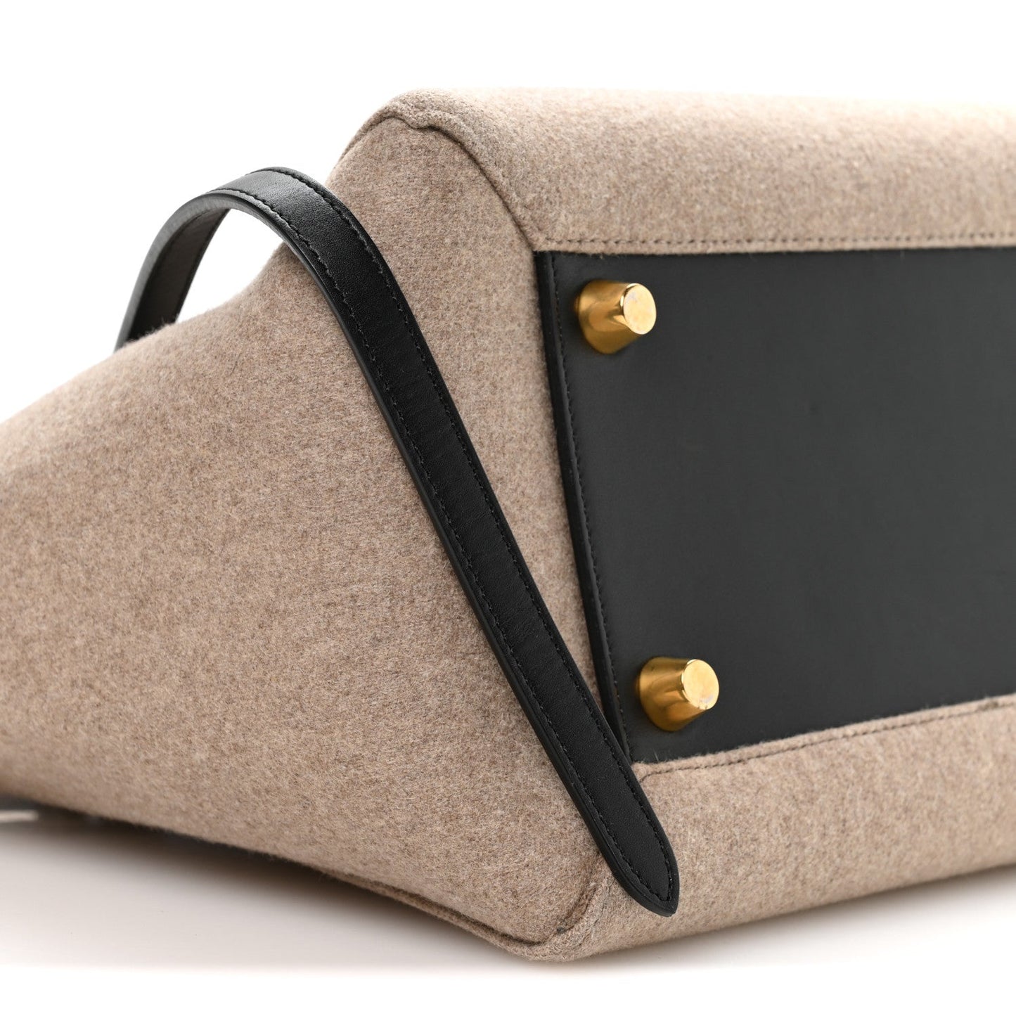 Felt Smooth Calfskin Mini Belt Bag Beige