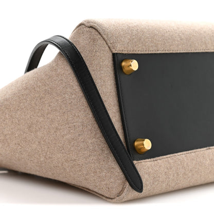 Felt Smooth Calfskin Mini Belt Bag Beige