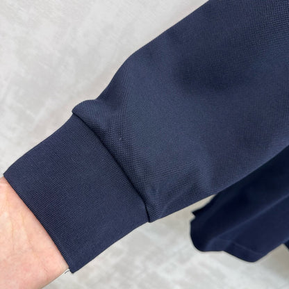 Miu SS26 Piqué Oversize Polo Shirt Navy Blue Cotton 350370