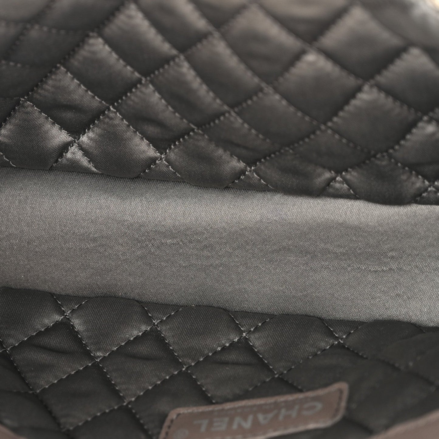 Distressed Metallic Lambskin Quilted Le Marais Ligne Flap Gold
