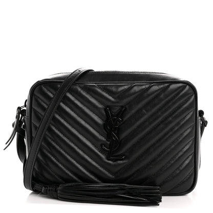 Calfskin Matelasse Monogram Monochrome Lou Camera Bag Black