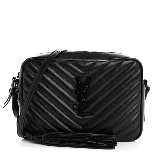 Calfskin Matelasse Monogram Monochrome Lou Camera Bag Black
