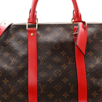 Calfskin Monogram Keepall Bandouliere 50 Coquelicot