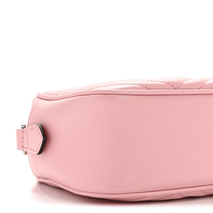 Calfskin Matelasse Small GG Marmont Chain Shoulder Bag Wild Rose