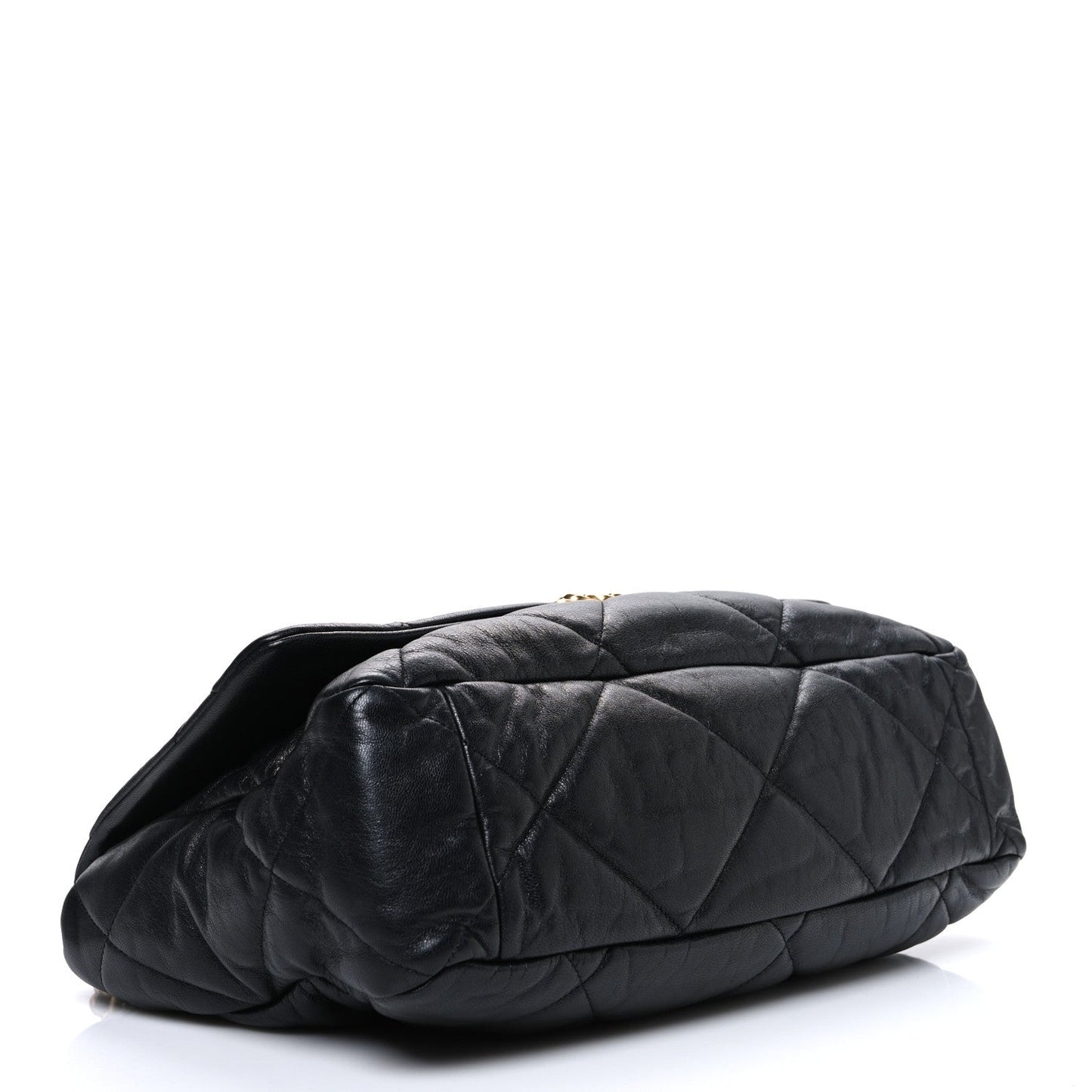 Shiny Goatskin Quilted Maxi Chanel 19 Flap Black