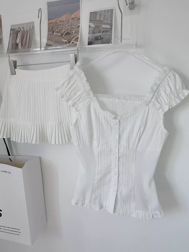 Design French romantic girl suit waist slimming two-piece suit R0276
