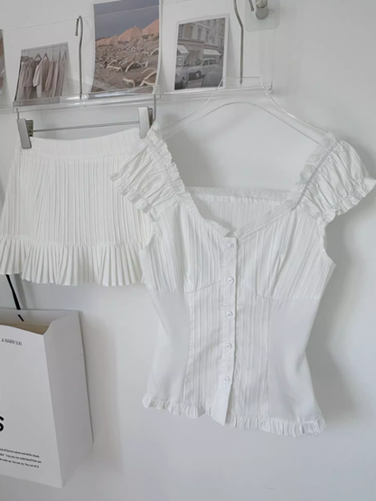 Design French romantic girl suit waist slimming two-piece suit R0276