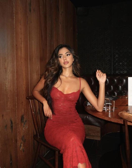 Sexy Red Prom Dress,Lace Formal Party Evening Gown cc1640
