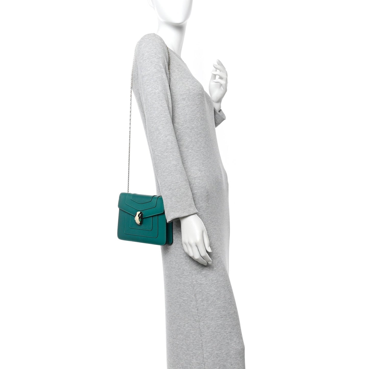 Calfskin Small Serpenti Forever Snake Strap Crossbody Bag Emerald Green
