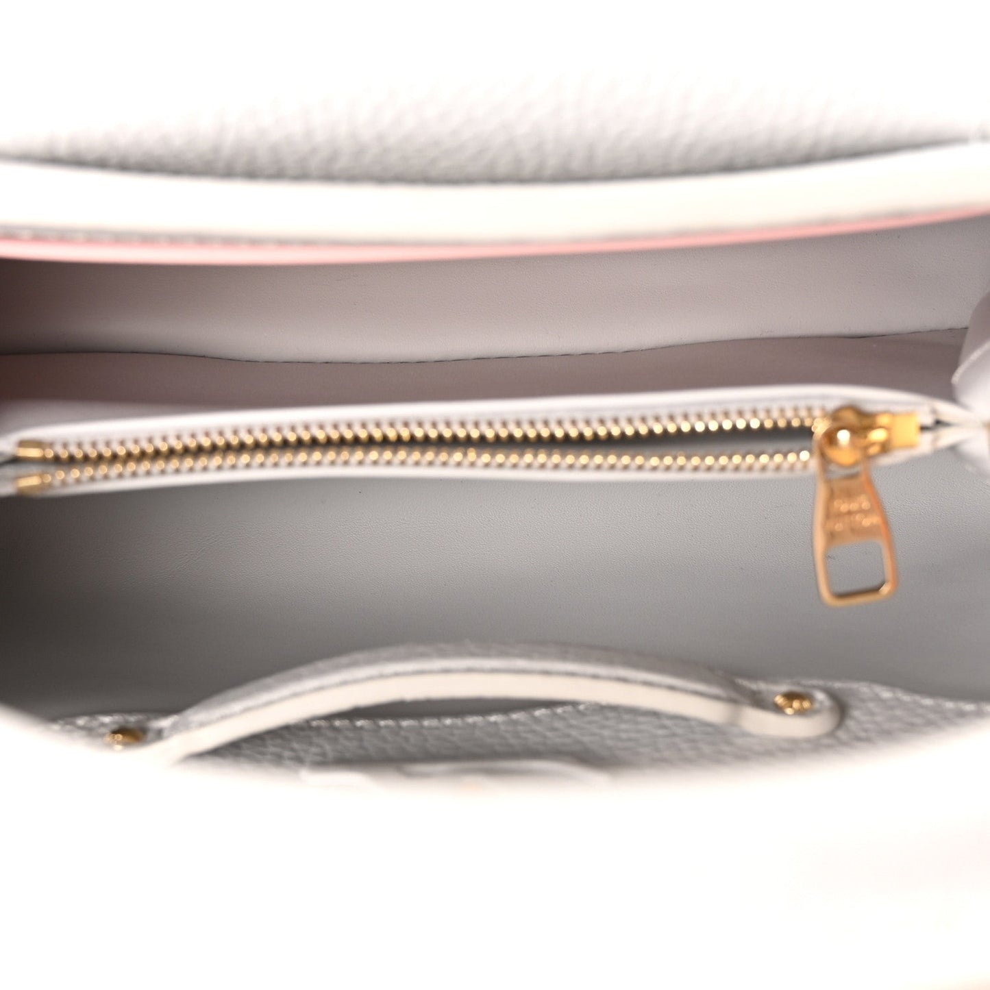 Taurillon Enamel Flower Padlock Chain Capucines BB Silver Sea
