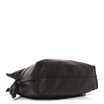 Calfskin Flamenco Puffer Knot Bag Dark Brown