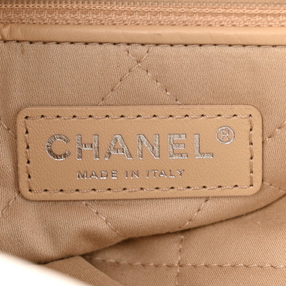 Shiny Calfskin Quilted Small Rainbow Chanel 22 White