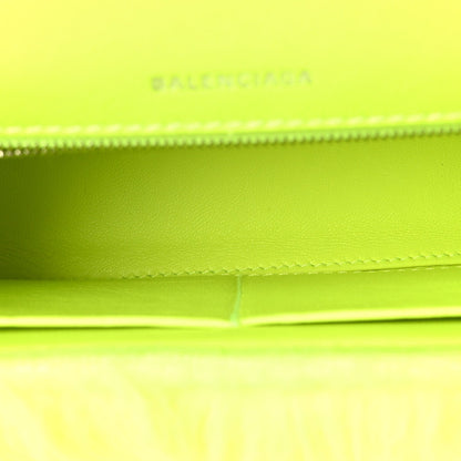 Faux Fur Medium Fluffy Hourglass Top Handle Bag Fluo Yellow