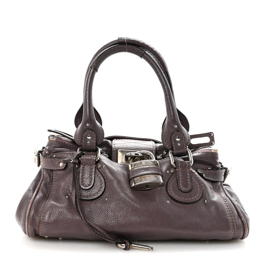 Calfskin Medium Paddington Satchel Purple
