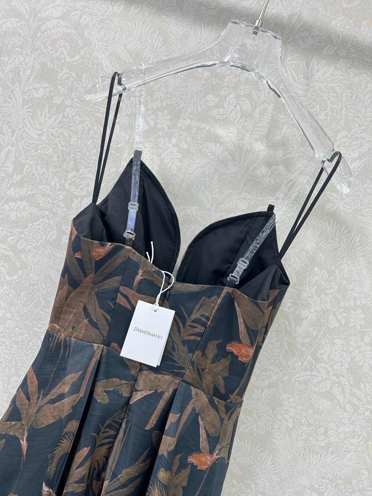 ZIMMERMANN STRAIGHT TUBE DRESS WITH HERRINGBONE PATTERN 269368
