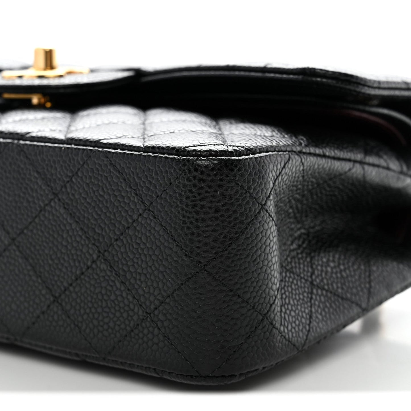 Caviar Quilted Small Double Flap Black