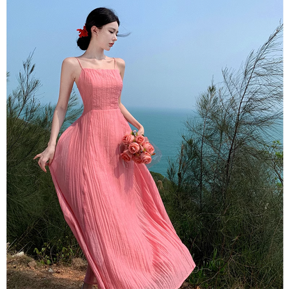 New Elegant Women Sexy Backless Beach Spaghetti Strap Dress TP2968