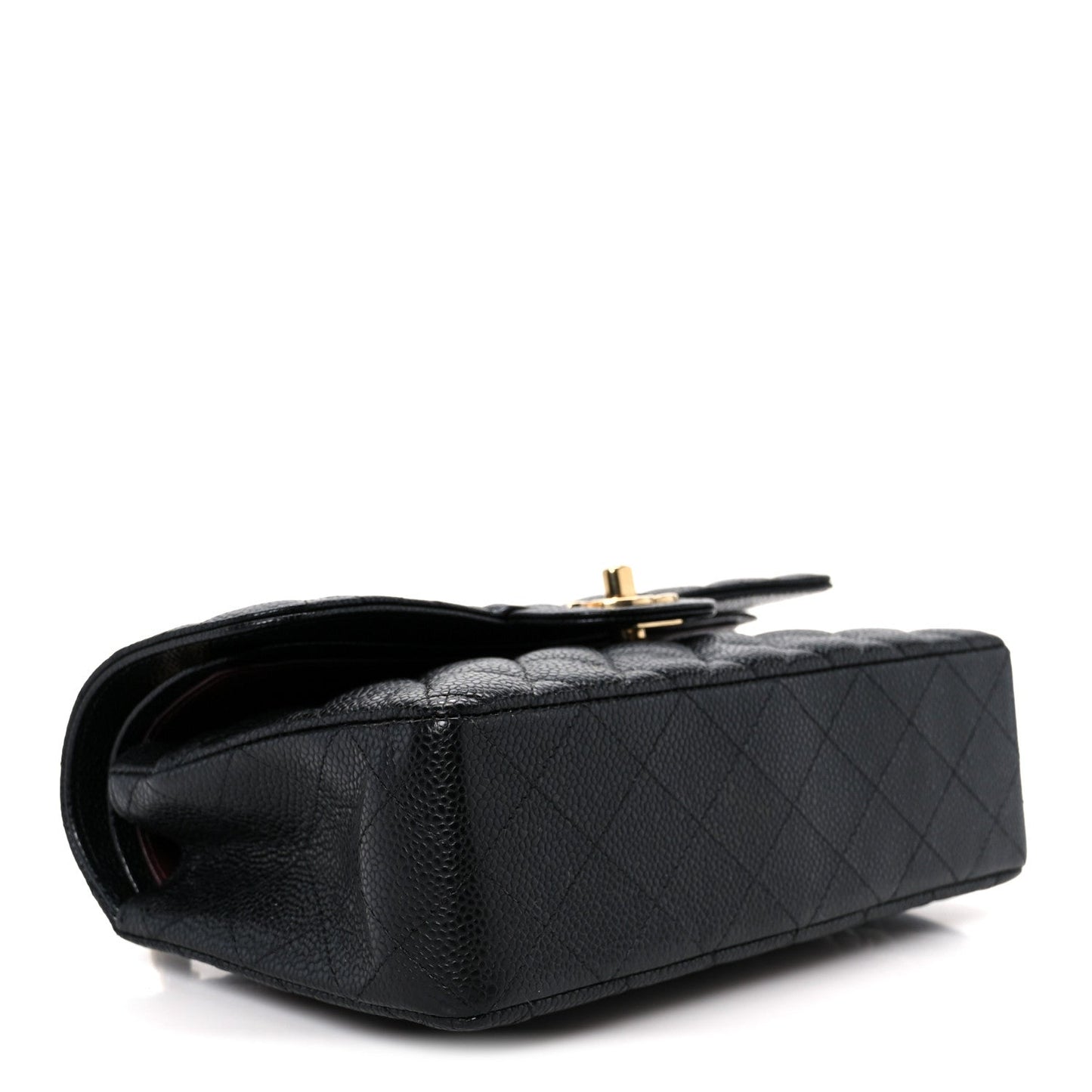 Caviar Quilted Small Double Flap Black