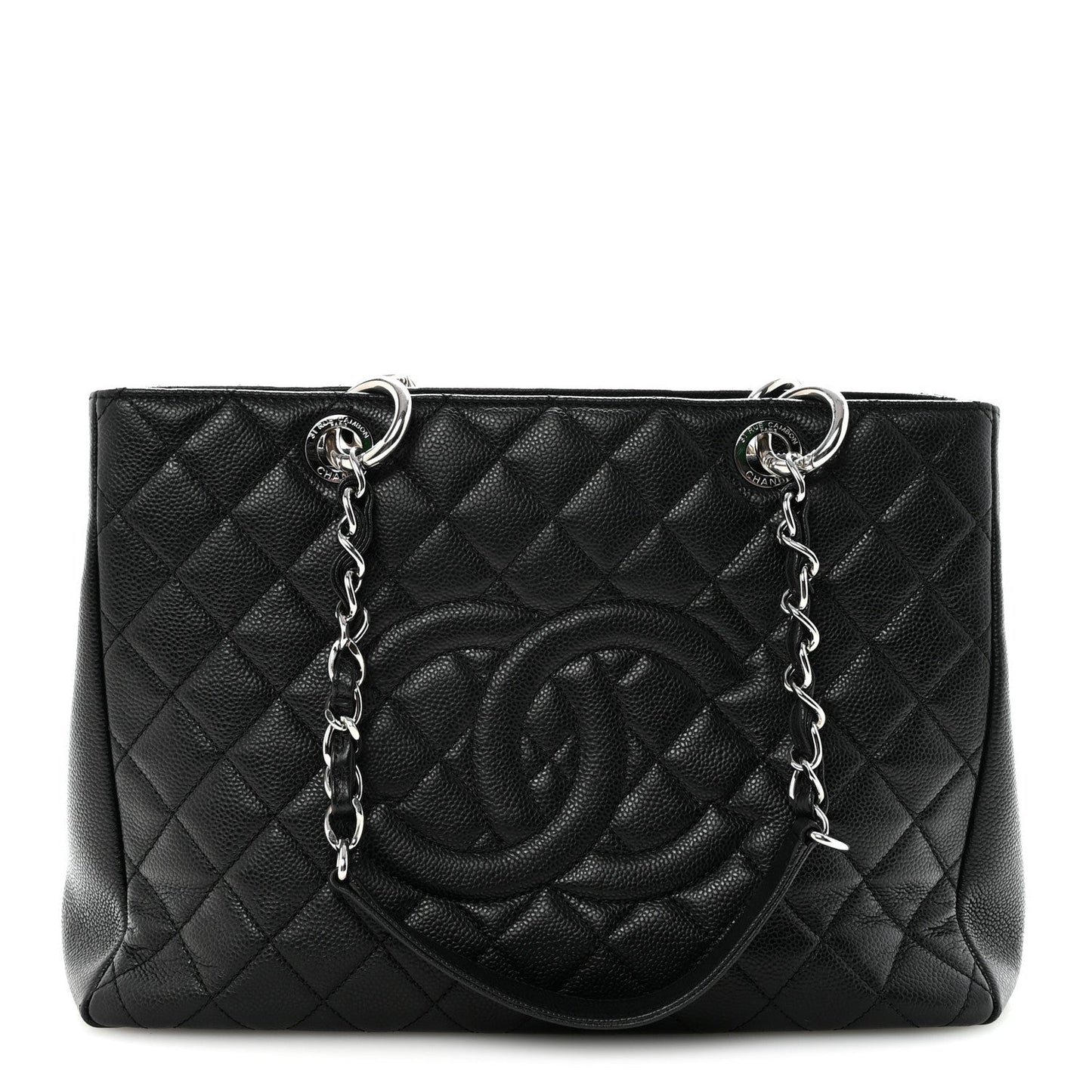 Caviar Quilted Grand Shopping Tote GST Black