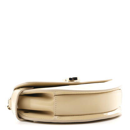 Patent Calfskin GG Half Moon Top Handle Bag Beige