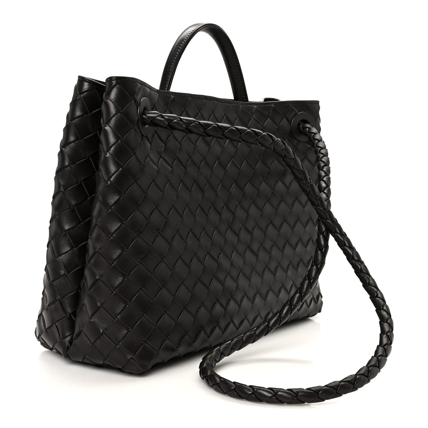Nappa Intrecciato Medium Andiamo Shoulder Bag Fondant