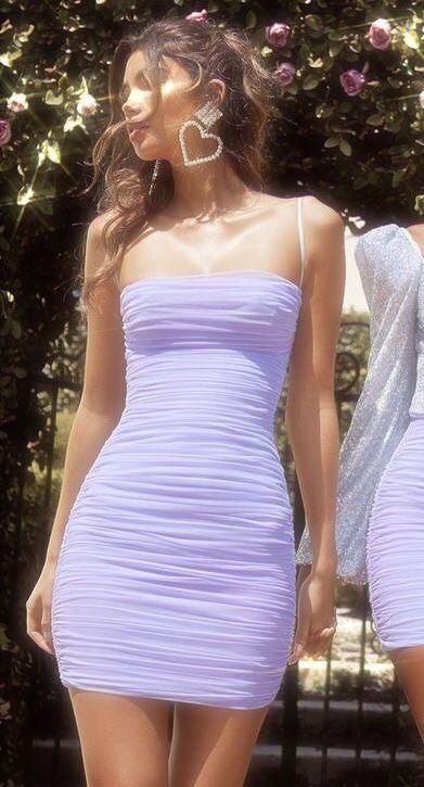 Purple suspender tight pleated hip sexy short skirt homecoming dress R3187