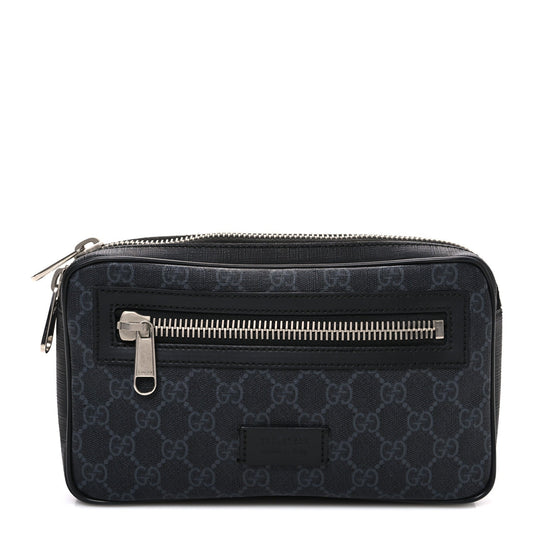Soft GG Supreme Monogram Web Belt Bag Black Grey