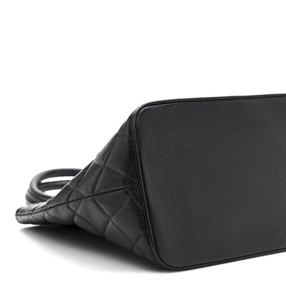 Caviar Quilted Medallion Tote Black