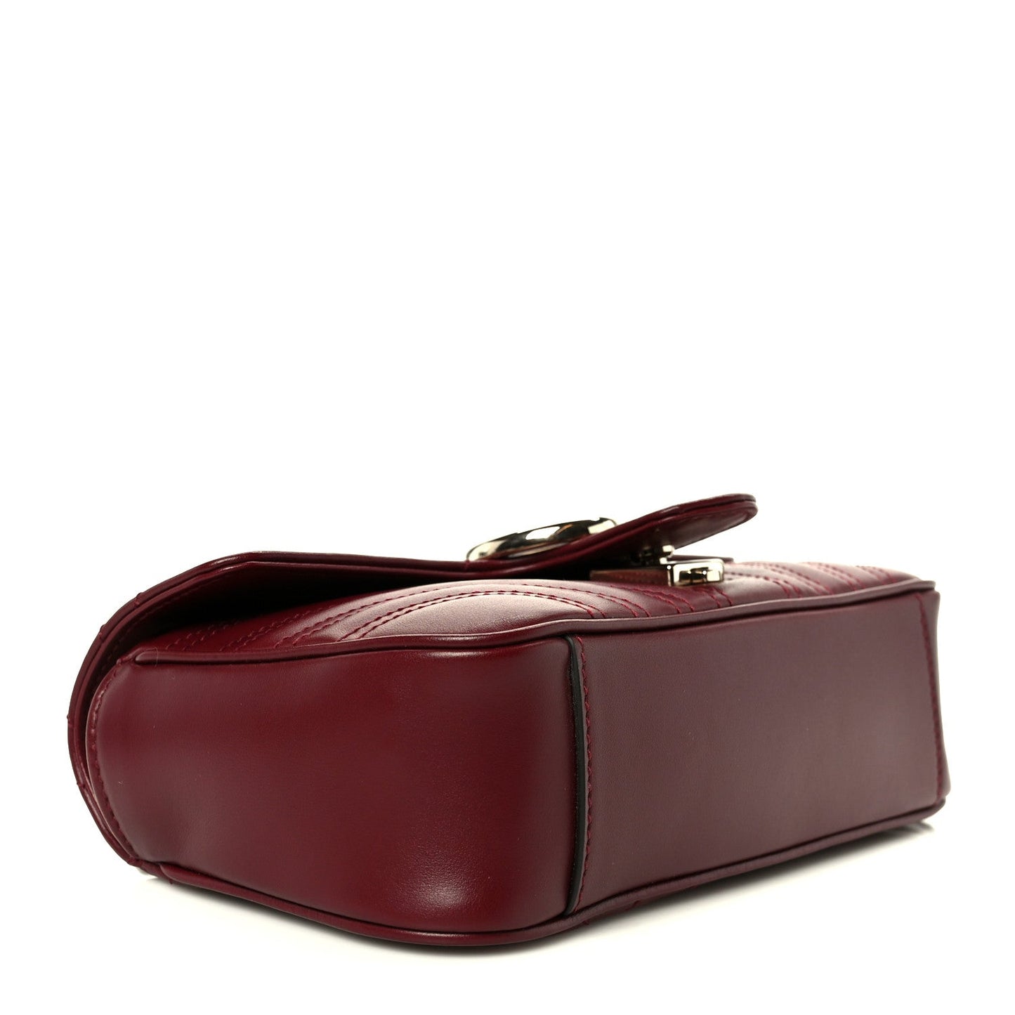 Lambskin Matelasse Small GG Marmont Shoulder Bag Rosso Ancora