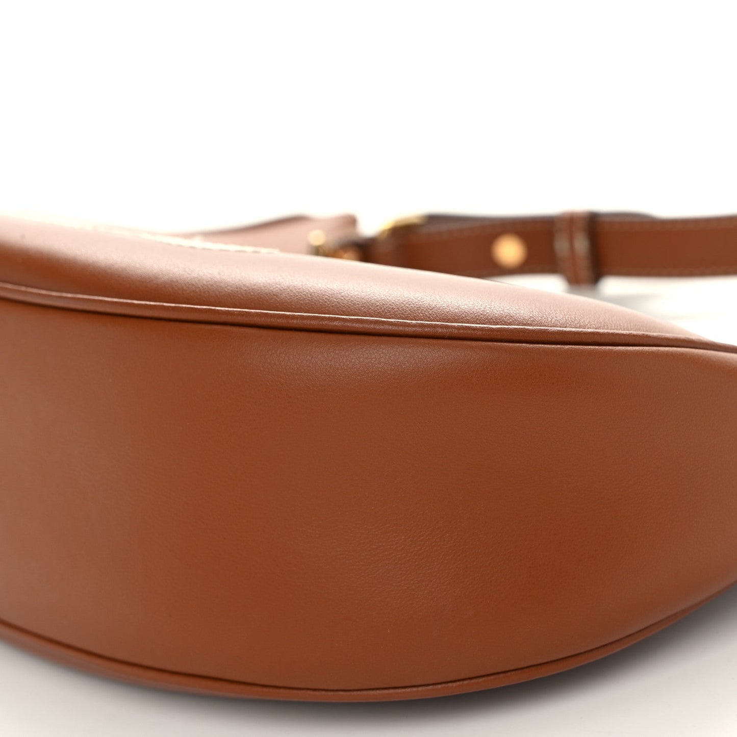 Smooth Calfskin Triomphe Embroidered Ava Shoulder Bag Tan