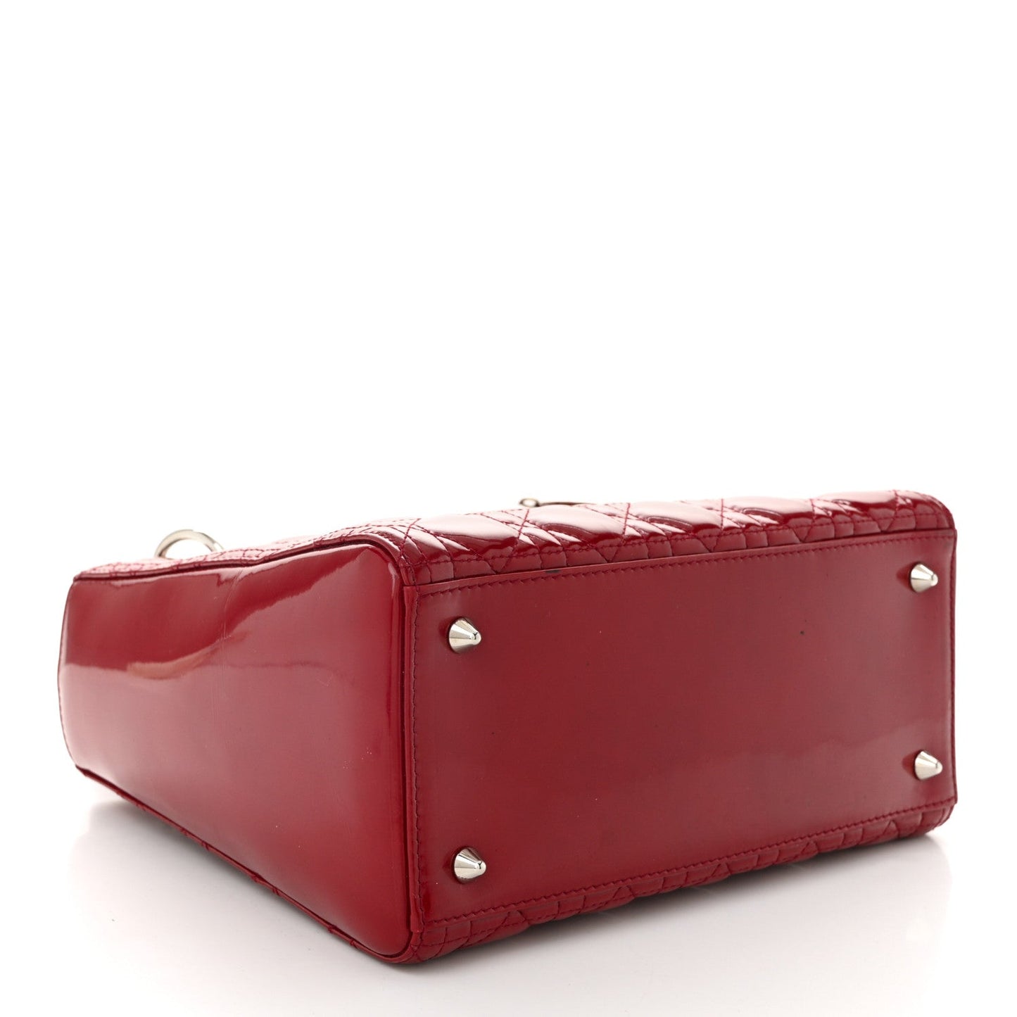 Patent Cannage Medium Lady Dior Red