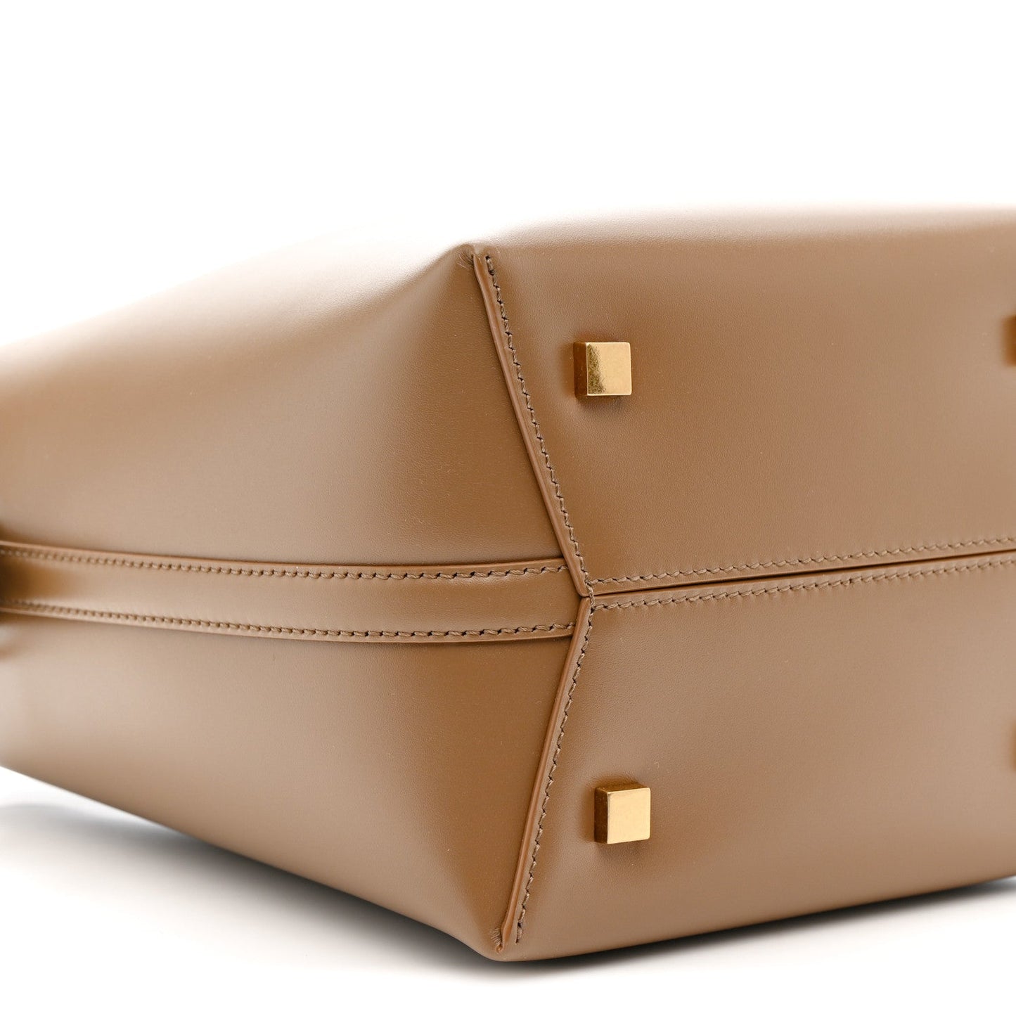 Shiny Calfskin Le 37 Small Bucket Bag Dark Cork