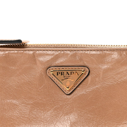 Soft Lux Calfskin Re-Edition 2002 Shoulder Bag Travertine