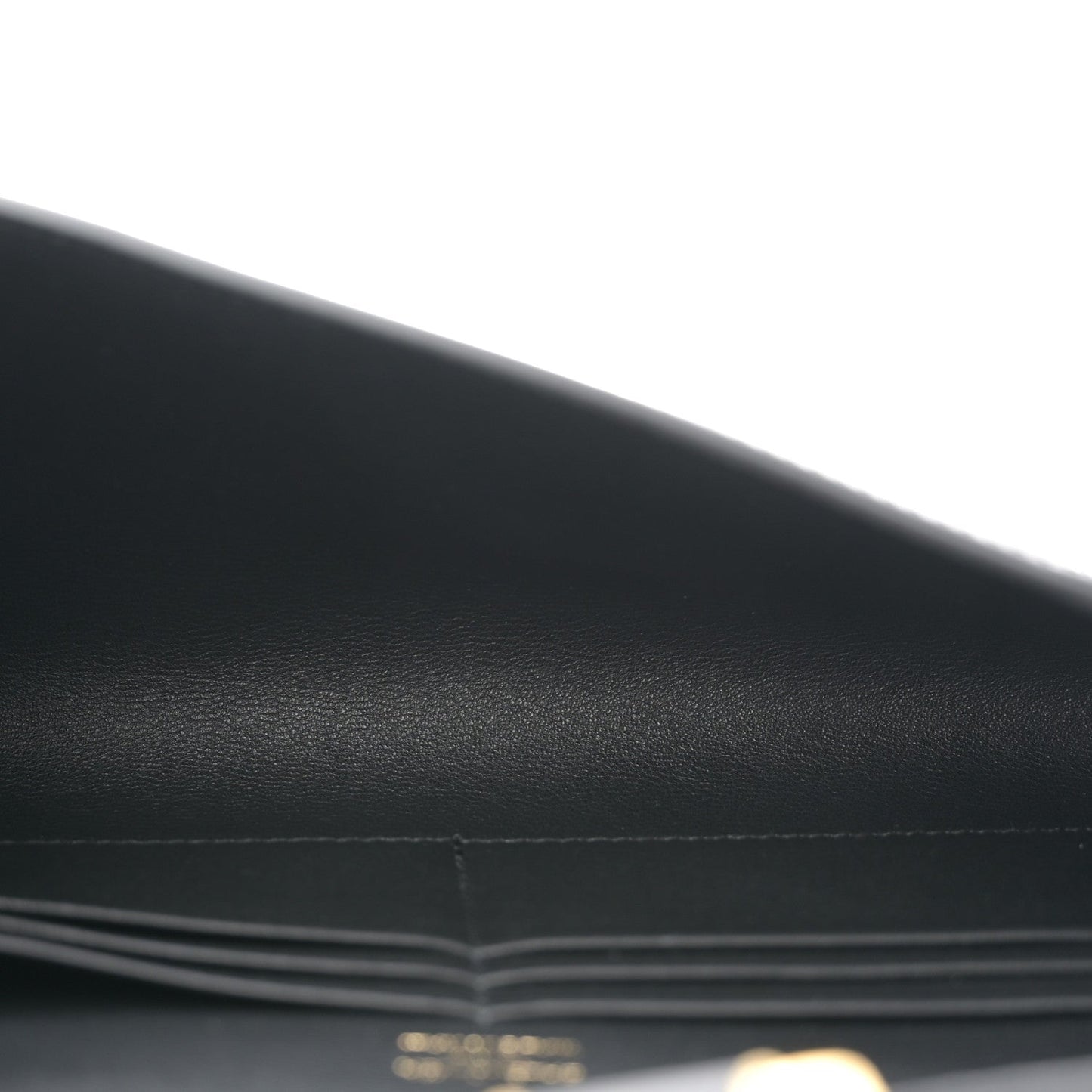 Shiny Calfskin Top Handle Hourglass Clutch Black
