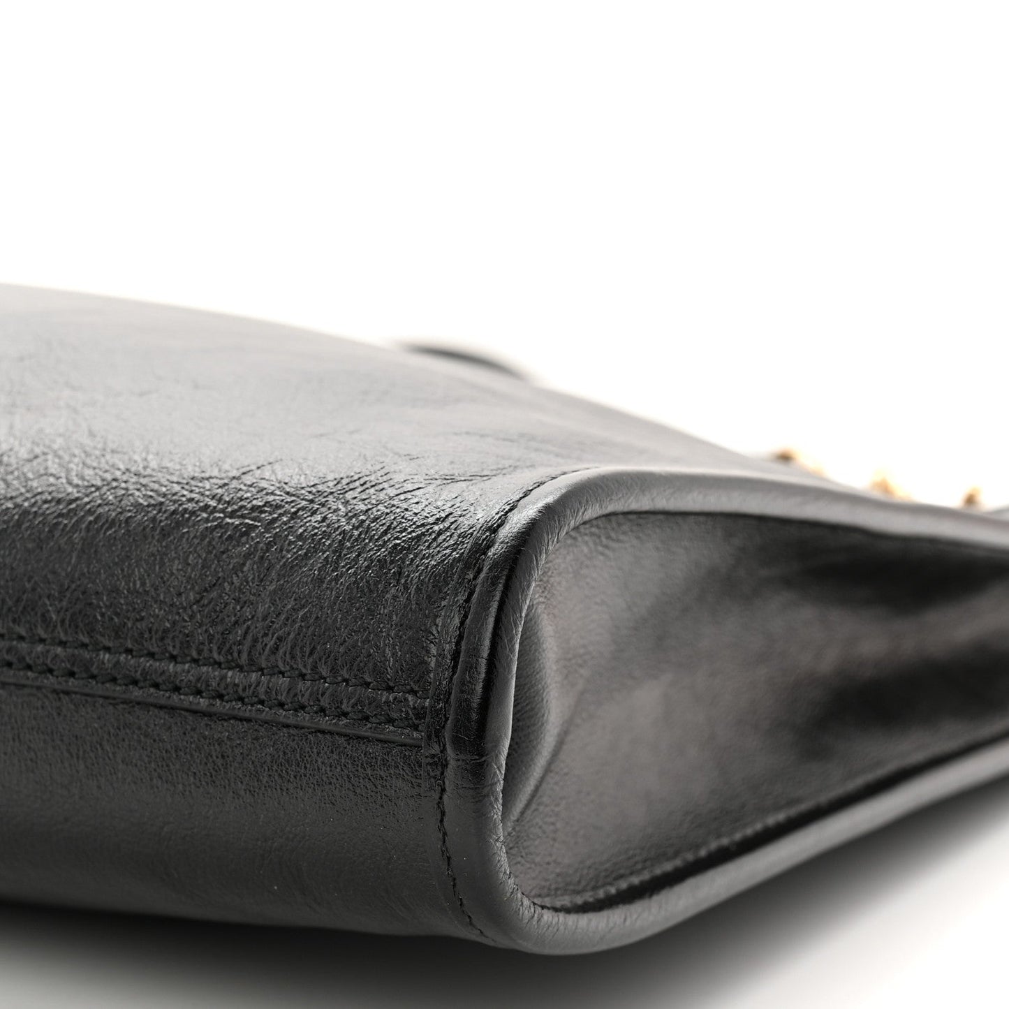Calfskin Large Rajah Chain Tote Black