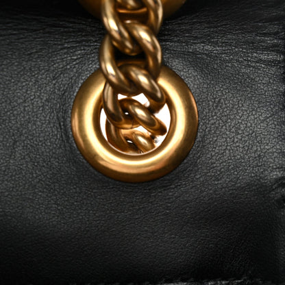 Calfskin Matelasse Small GG Marmont Shoulder Bag Black