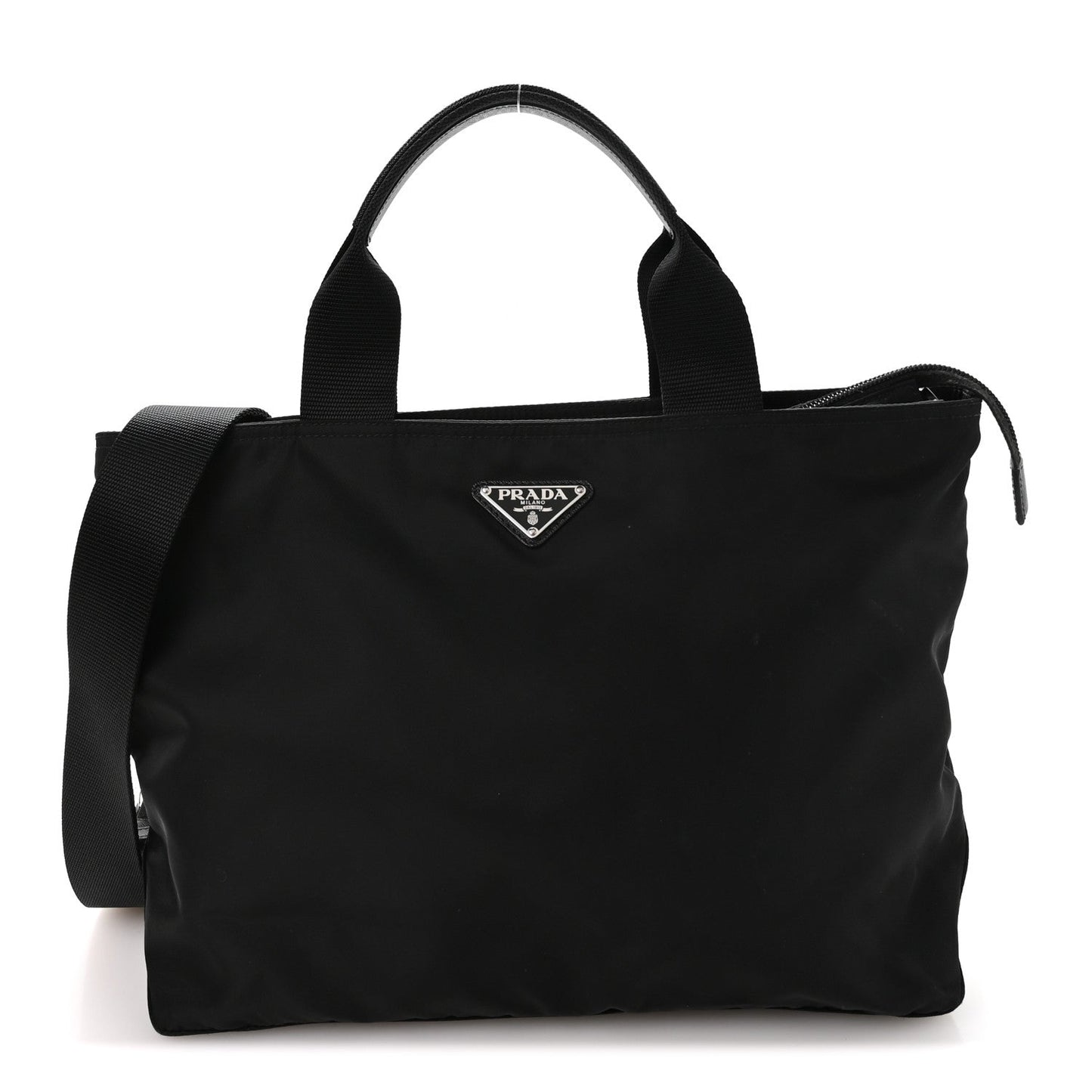 Nylon Vela East West Shopper Tote Black