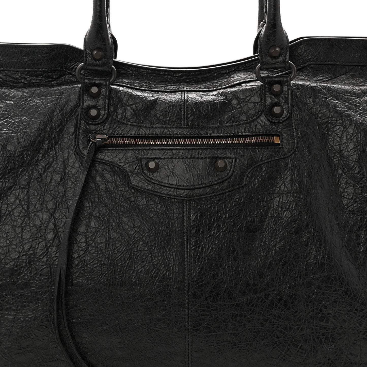 Arena Lambskin Brass Hardware Le City Travel Bag Black