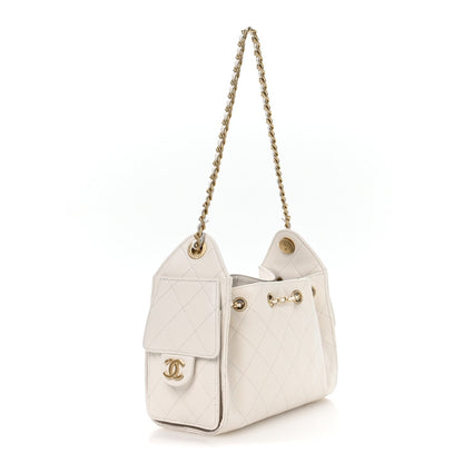 Caviar Quilted Mini Chanel 25 Handbag White