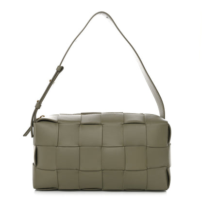 Lambskin Maxi Intrecciato Brick Cassette Bag Travertine