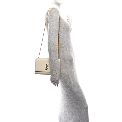 Grain De Poudre Medium Classic Monogram Kate Satchel Crema Soft