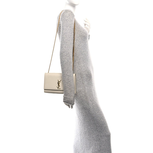 Grain De Poudre Medium Classic Monogram Kate Satchel Crema Soft