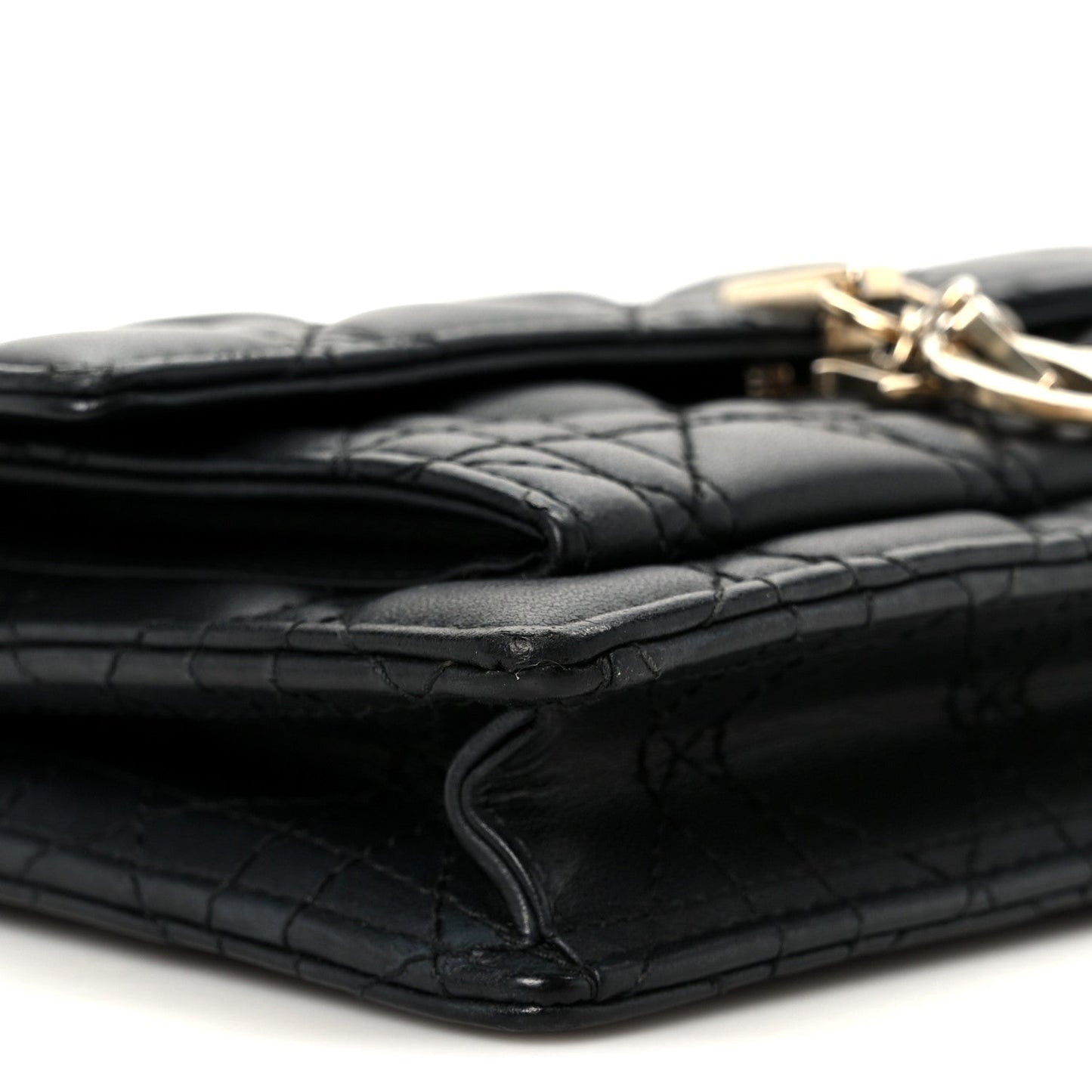 Lambskin Cannage Chain My Dior Daily Chain Pouch Black