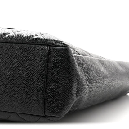Caviar Quilted Petit Shopping Tote PST Black