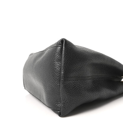 Pebbled Calfskin Medium Soho Chain Shoulder Bag Black