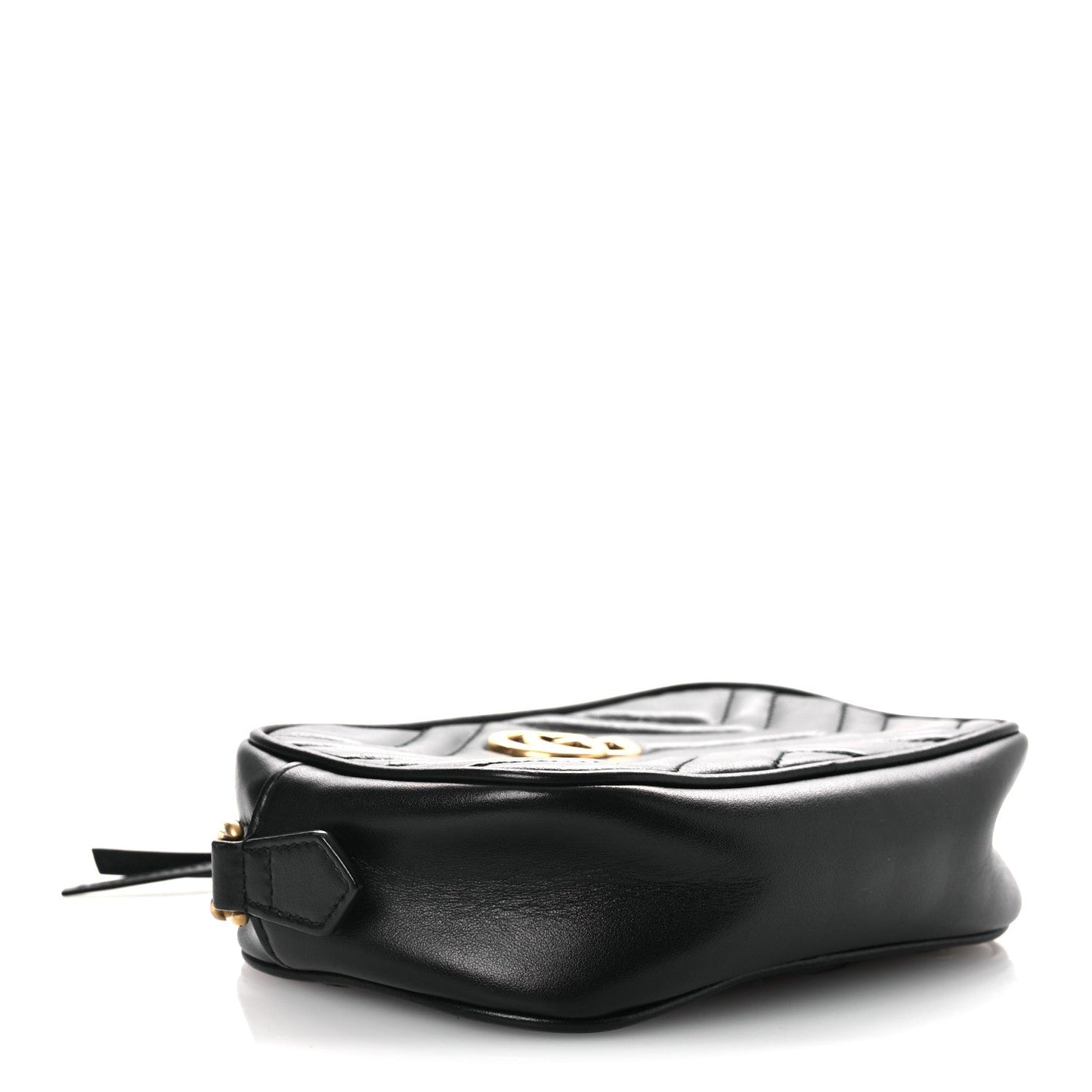 Calfskin Matelasse Mini GG Marmont Chain Shoulder Bag Black